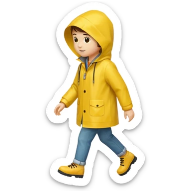 Raincoat Pedestrian sticker