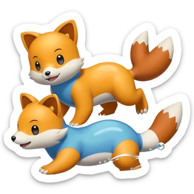 Buizel-Oshawott-Floatzel-Dewott-fusion sticker