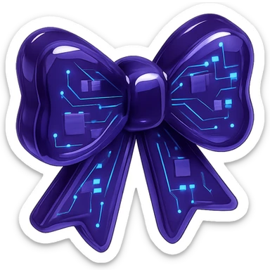 gothic bow, glossy circuit style sticker