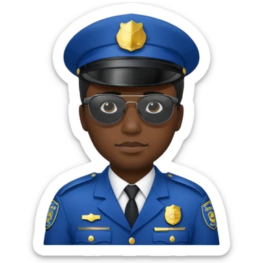 man police black dress with hair style and hats and sun glasses  sticker