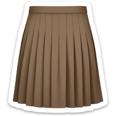 Brown pleated mini skirt, isolated sticker