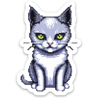 evil British cat sticker