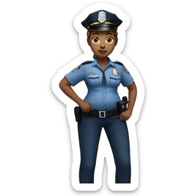 Realistic pregnant woman maternity photos police officer  sticker