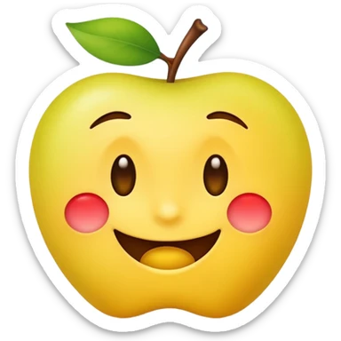 winking, mischievous emoji with a suggestive shape, keeping it light and abstract, apple emoji style sticker