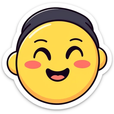 An emoji blushing a lot sticker