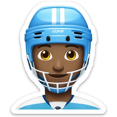 Hockey player wearing a light blue form  sticker