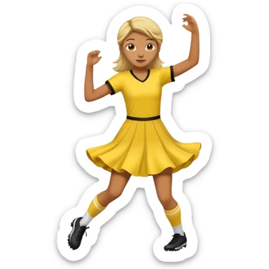 Soccer Player baoy dance in yellow dress sticker