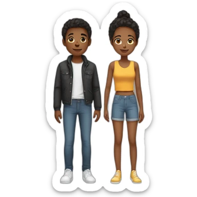 Couple adolescents sticker