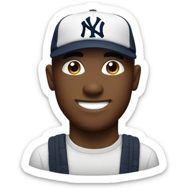 Brown NY yankee dad cap sticker