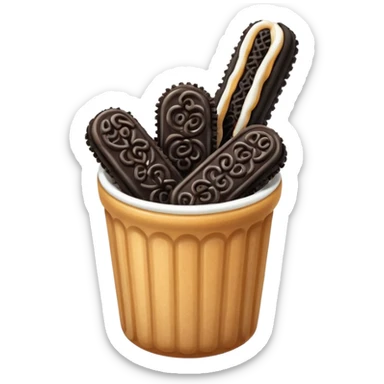 make the churros black like oreo cookie sticker