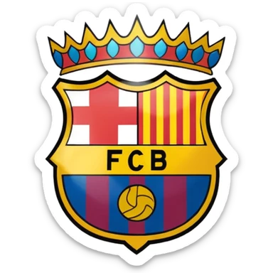 Escudo del Barça con cara feliz sticker
