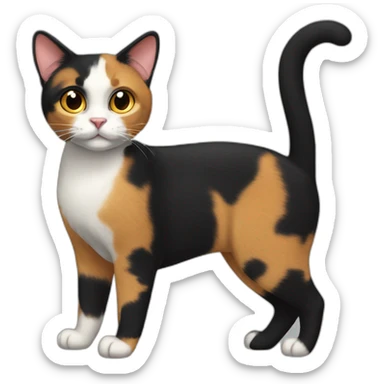 calico-cat-and-black-female-cat sticker