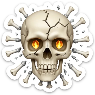 Exploding skull sticker
