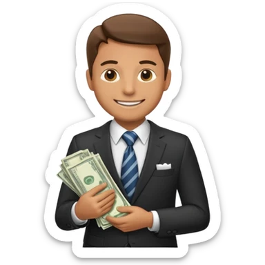 public official/politician/bureaucrat holding money sticker