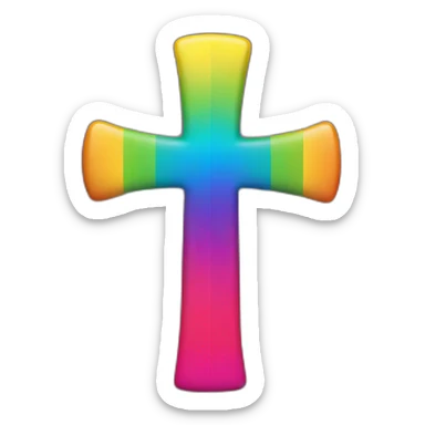 gay pride christian cross sticker