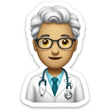 DOCTOR CON LENTES, DE TEZ OSCURA Y CABELLO LAZIO sticker