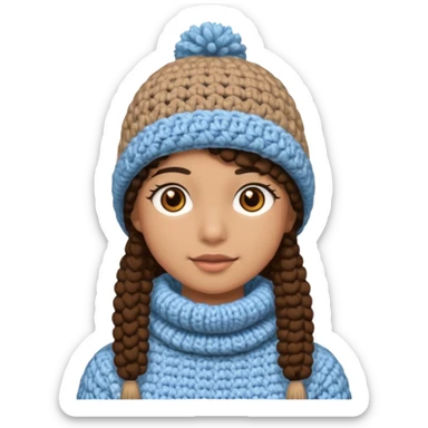 high school student wearing a crochetted winter hat sticker
