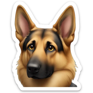 German shepherd cute adult long nose sticker