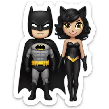 Batman marries cat woman  sticker