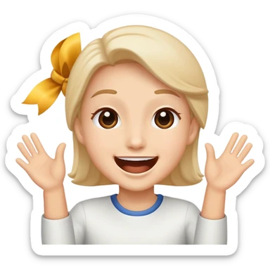 face cheering at a parade, joyful expression sticker