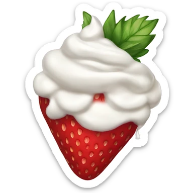 strawberries with whipped cream sticker