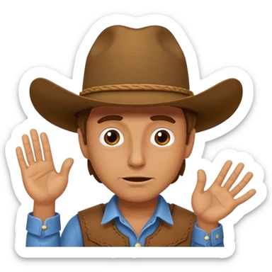 cowboy making oops expression sticker