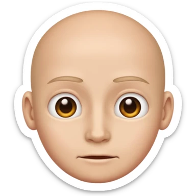 Human emoji with *NO* eyebrows staring into your soul  sticker