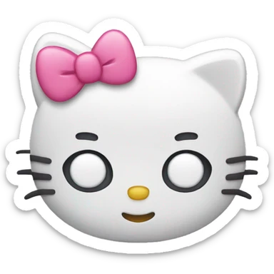 Hello kitty with a exhausted face  sticker
