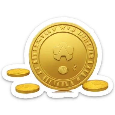 A gold coin with fireworks sticker