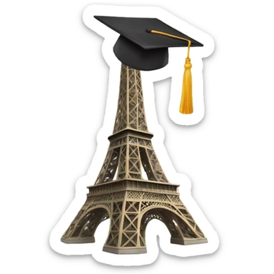 Eiffel Tower in a Graduate Cap sticker