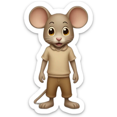 Jerry Mouse Cartoon beige brown colour full body sticker
