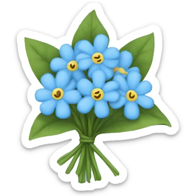 Bouquet of baby blue flowers  sticker