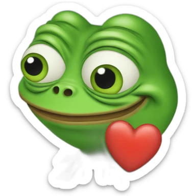 Pepe the frog with heart sticker