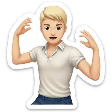 A man dancing aggressively  sticker