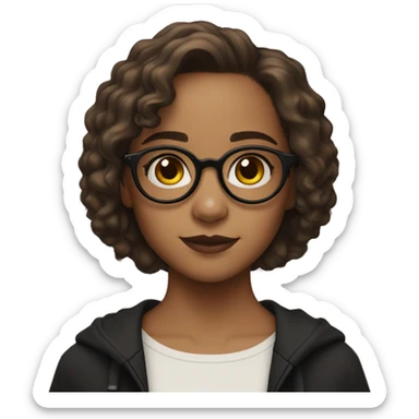 girl whith glasees, hear color black, skin white, and hearcut like this hermione granger   sticker