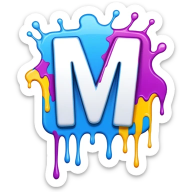 Graffiti the letter W with drippy paint  sticker