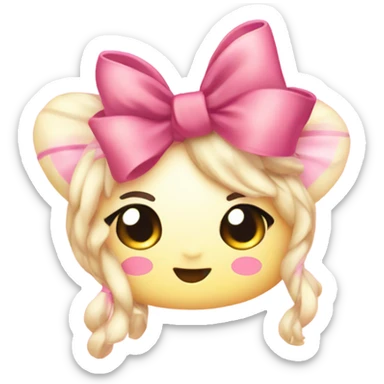 Coquette kawaii bow pink adorable sparkles sticker