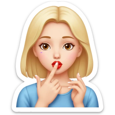 A girl blowing kisses sticker