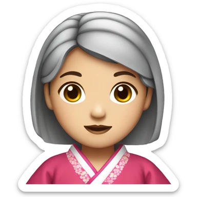 vietnamese girl wearing hanbok sticker