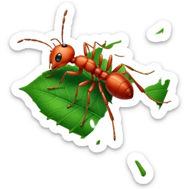 a red ant on leaf sticker