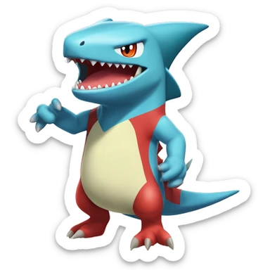 Sharpedo-Charmeleon-Gible-Larvitar-Fakémon Full Body sticker