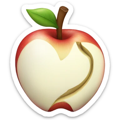 White apple with a bite taken out of it  sticker