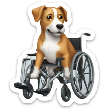a dog in a wheelchair sticker