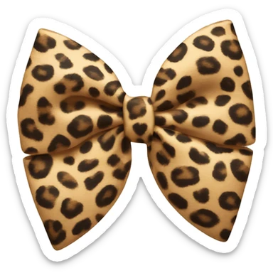 Leopard print bow  sticker