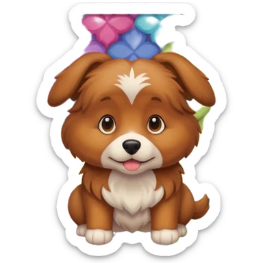 Make a cute brown tuged dog i a carpet sticker