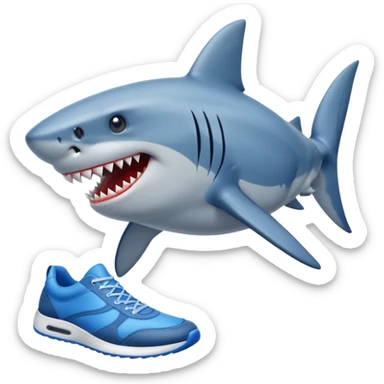 Shark wich shoes blue sticker