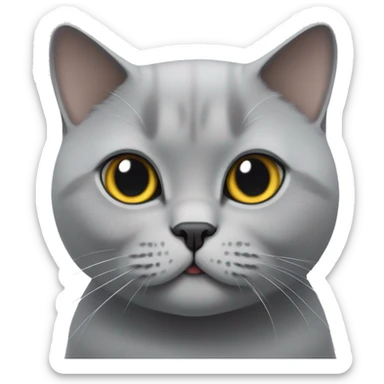 British Shorthair cat in grey looking cute sticker