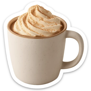 cozy hot chocolate with whipped cream and cinnamon, remove background sticker