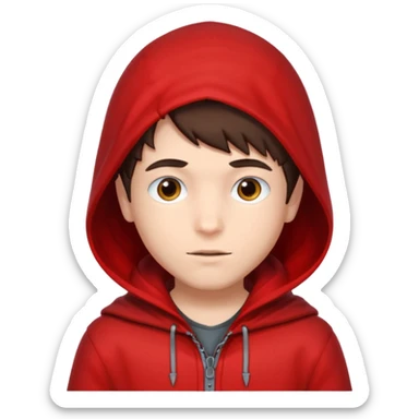 brunete boy little red riding hood sticker