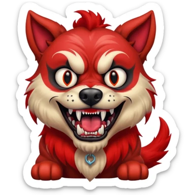 very tattoed scary looking dog with red hair sticker